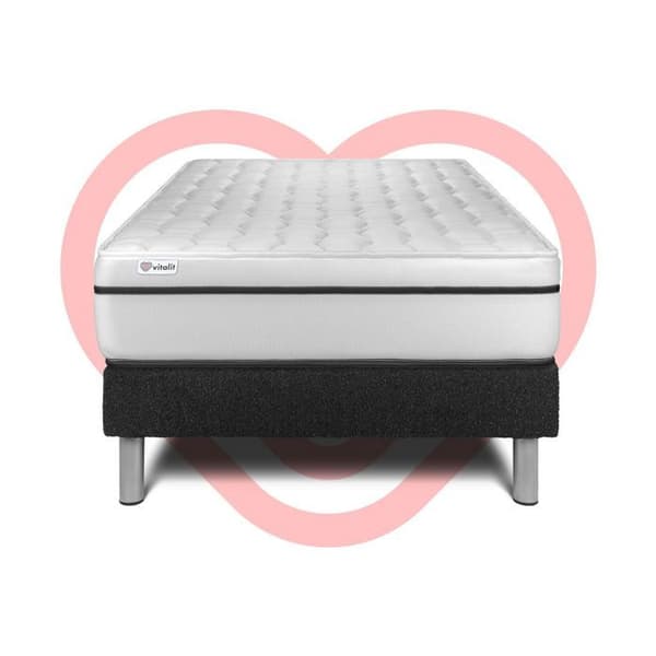 Sengemadras og Sengebund 90x190 cm - Sort Sengebund (i kit) - Vital Spa Sort