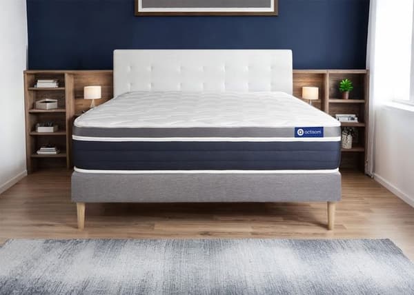 Madrass- och boxspringset 180x210 cm - Actimemo Confort - Grå boxspringkit