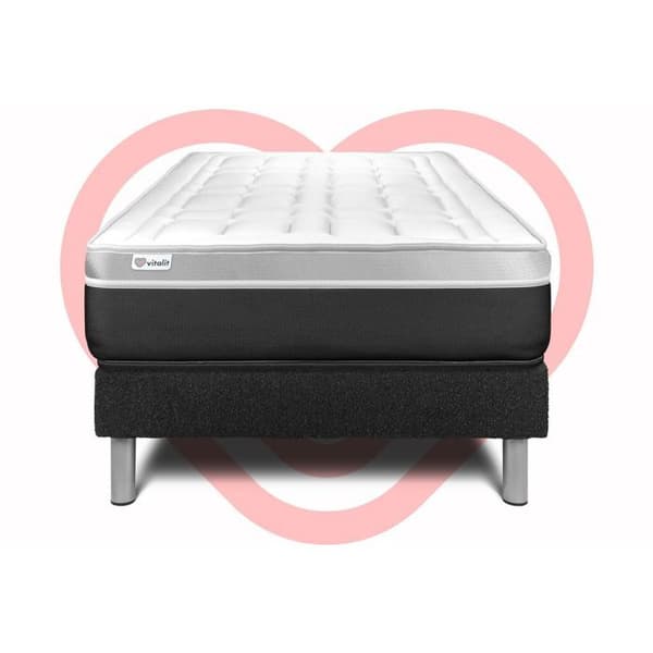 Sengemadras og Sengebund 120x190 cm - Sort Sengebund (i kit) - Vital Soft Sort