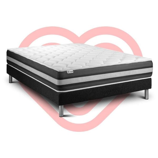 Sengemadras og Sengebund 160x200 cm - Sort Sengebund (i kit) - Vitalspring Zen Sort