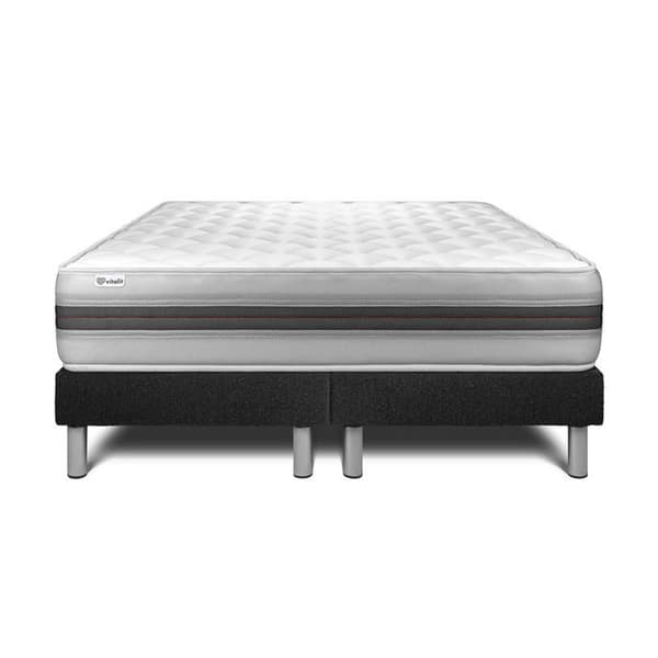 Sengemadras og Sengebund 160x200 cm - 2 Sengebunde Sort - Vitalmemo Back Sort
