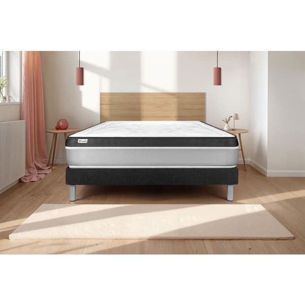Sengemadras og Sengebund 180x200 cm - Sort Sengebund (i kit) - Vital Ergo Sort