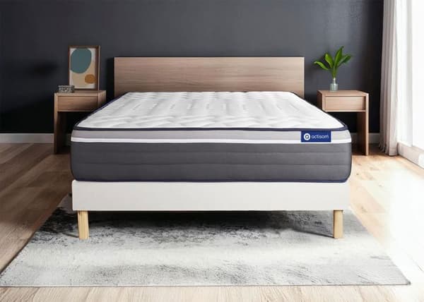 ACTISOM - Madrass och sängram 180x210 - ActiMemo Plus - Vitt kit