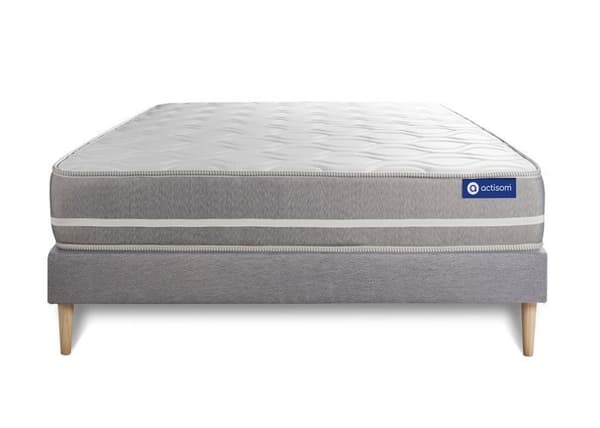 Madrass- och boxspringset 180x210 cm - Actilatex Touch - Grå boxspringkit