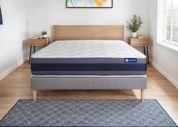 Madrass- och boxspringset 150x190 cm - Actimemo Morpho - Grå boxspringkit