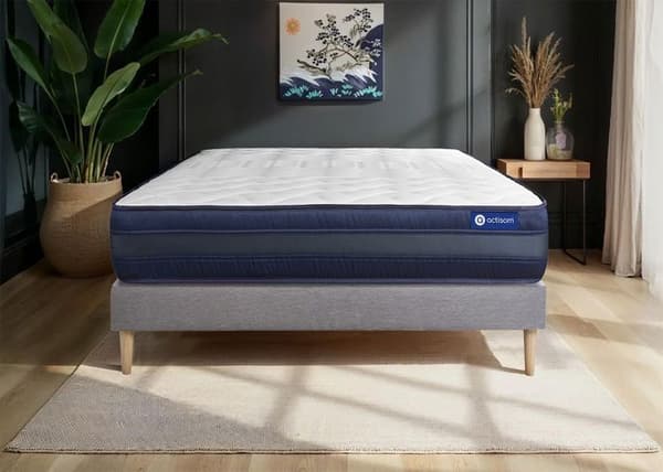 Madrass- och boxspringset 180x190 cm - Actilatex Tech - Grå boxspringkit