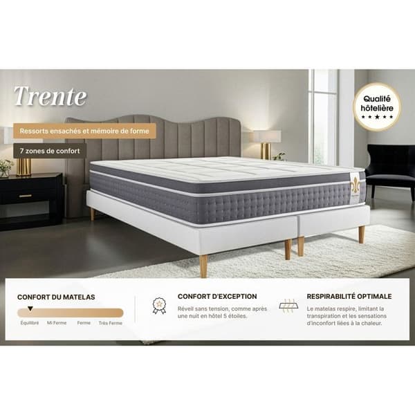 Pack Trente 140 x 190 cm sängsats Vit
