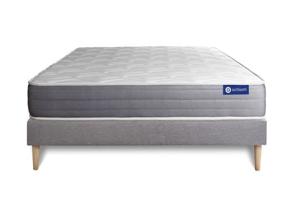 Madrass- och boxspringset 130x210 cm - Actimemo Dream - Boxspringkit Grå
