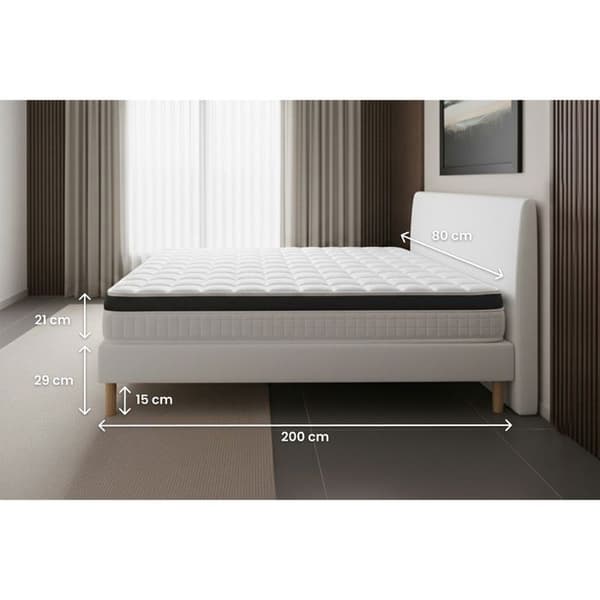 Ensemble Supérieur 80 x 200 cm sängbotten Kit Vit