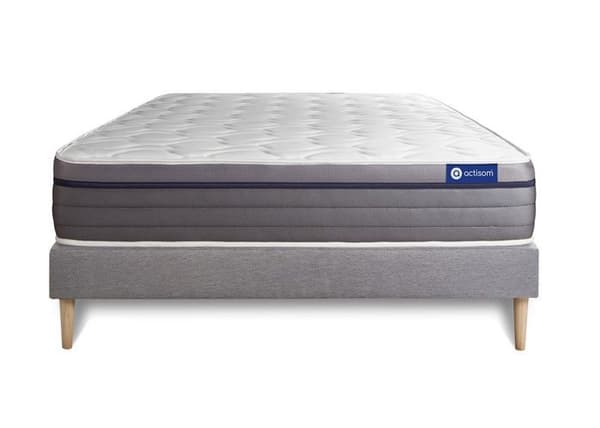 Madrass- och boxspringset 150x190 cm - Actiflex Zen - Boxspringkit Grå