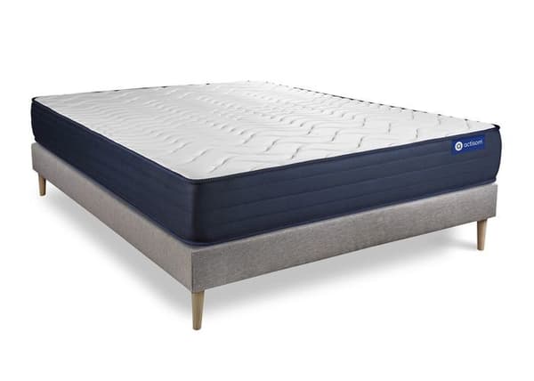 Madrass- och boxspringset 140x220 cm - Actimemo Life - Boxspringkit Grå