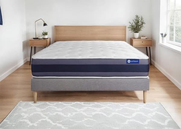 Madrass- och boxspringset 160x220 cm - Actilatex Morpho - Grå boxspringkit