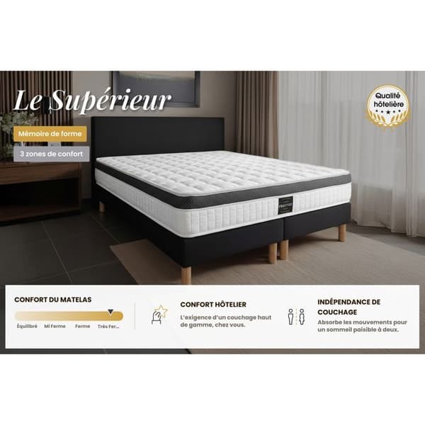 Pack Supérieur 180 x 200 cm sängram Kit Vit