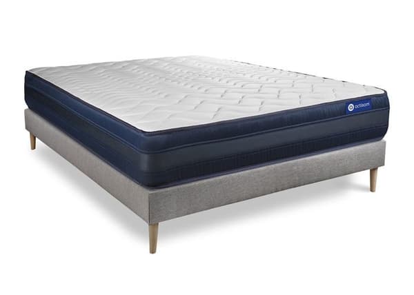 Madrass- och boxspringset 140x210 cm - Actilatex Tech - Grå boxspringkit