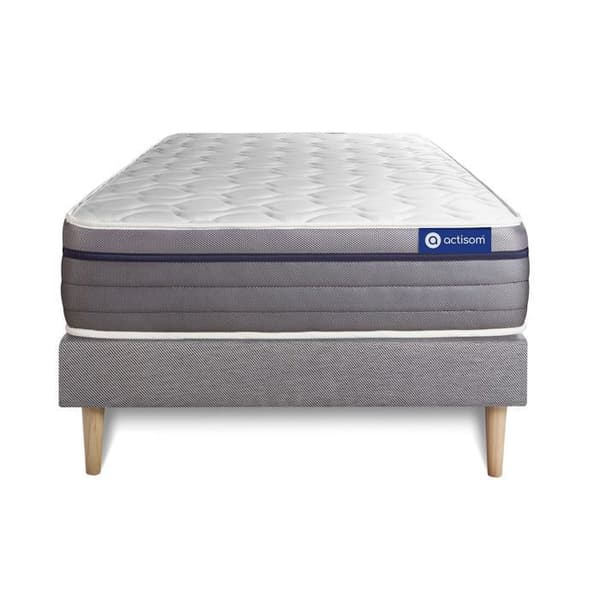 Sängset Madrass Sängbotten 80x200 cm - Grå Sängbotten (i kit) - ActiMemo Zen
