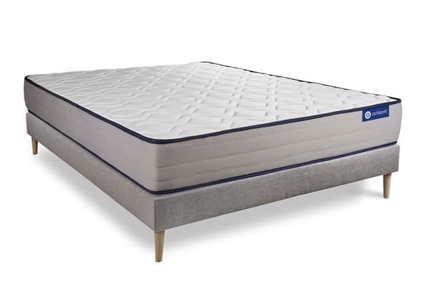 Madrass- och boxspringset 130x210 cm - Actimemo Form - Boxspringkit Grå