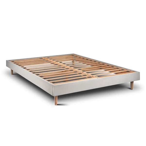 Säng - sammetssidor - sängram kit - 135x190cm - massivt trä - grå