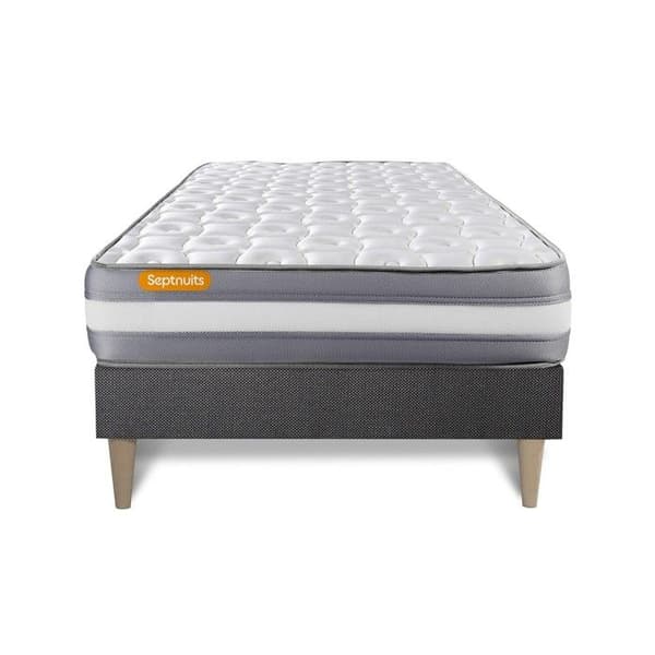 90x200 Memo plus Memory Foam madrass och boxspring set - Septnuits - Fast - HR Foam - Grå