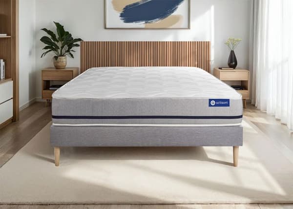 Madrass- och boxspringset 135x190 cm - Actiflex Soft - Boxspringkit grå
