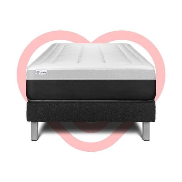 Sengemadras og Sengebund 120x190 cm - Sort Sengebund (i kit) - Vital Form Sort