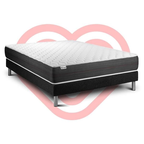 Sengemadras og Sengebund 135x200 cm - Sort Sengebund (i kit) - Vitalspring Sort