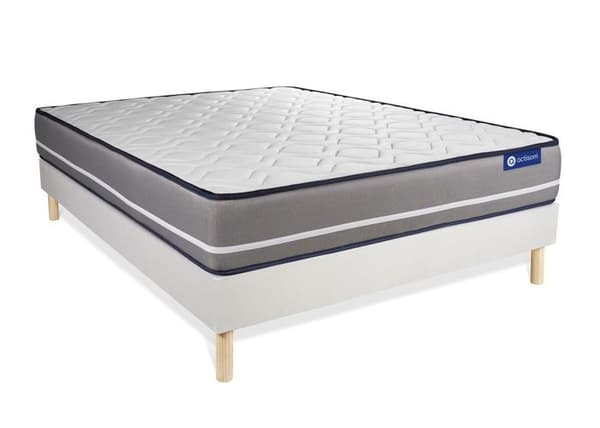 Madrass- och boxspringset 135x200 cm - Actimemo Pur - Vitt boxspringkit