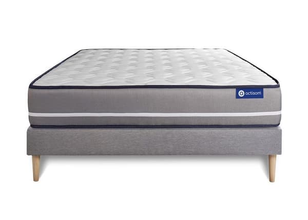 Madrass- och boxspringset 160x195 cm - Actimemo Pur - Boxspringkit Grå