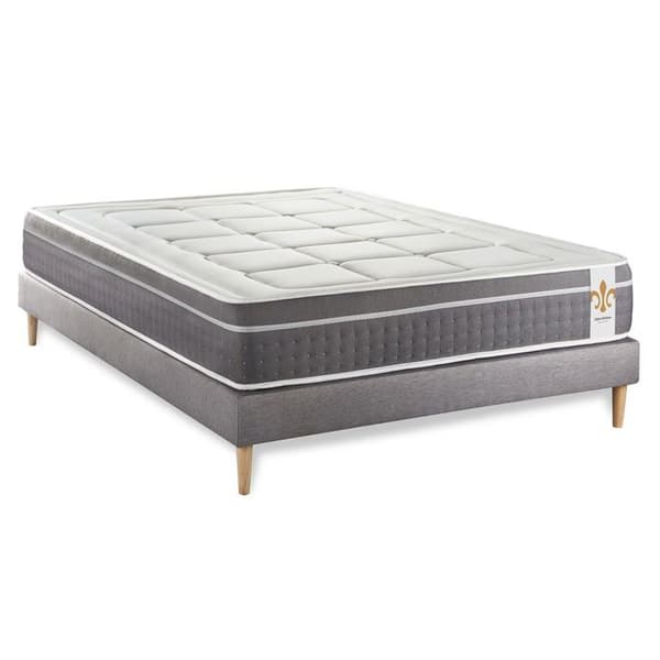 Trente Set 180 x 200 cm boxmadrass Grå Kit