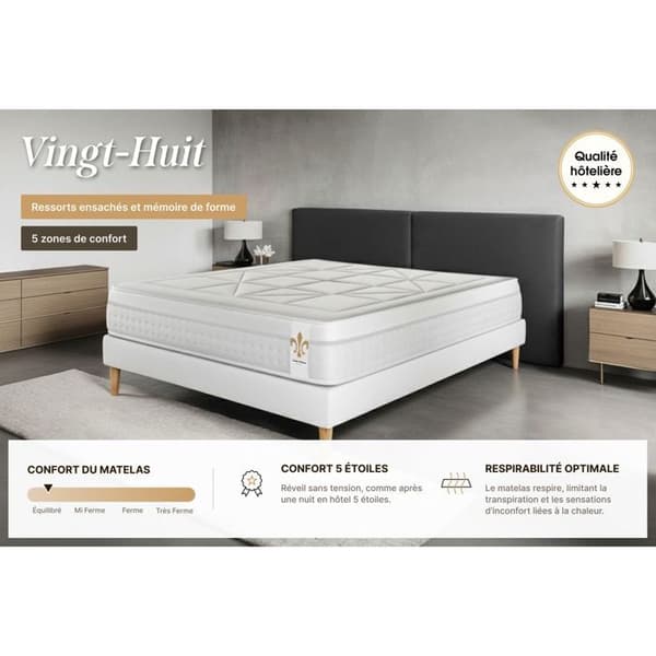 Ensemble Vingt-Huit 200 x 200 cm sängram Kit Grå