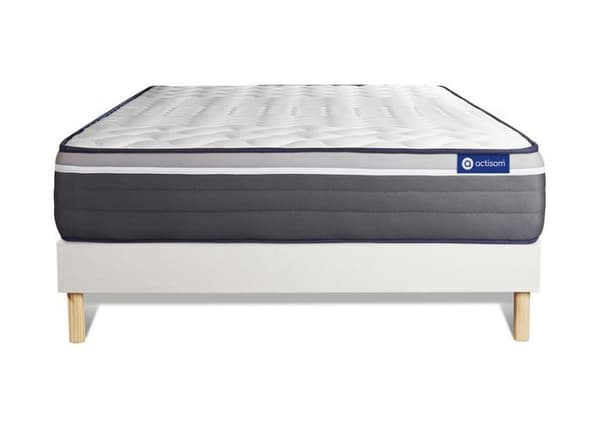 ACTISOM - Madrass och sängram 140x210 - ActiMemo Plus - Vitt kit