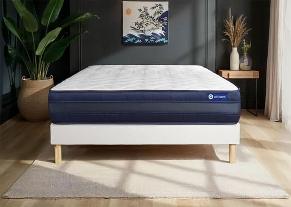 Madrass- och boxspringset 160x210 cm - Actilatex Tech - Vitt boxspringkit