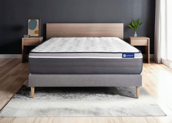 ACTISOM - Madrass och sängram 140x210 - ActiMemo Plus - Grått kit