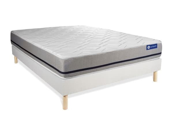 Madrass- och boxspringset 130x200 cm - Actiflex Soft - Vitt boxspringkit