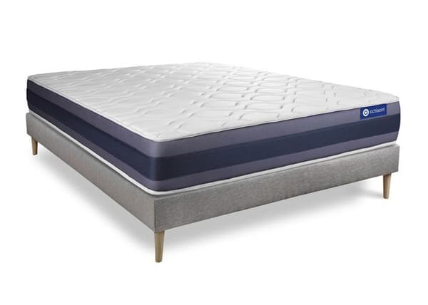 Madrass- och boxspringset 140x210 cm - Actiflex Morpho - Grå boxspringkit
