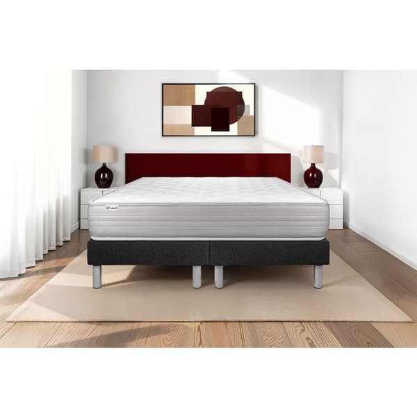 Sengemadras og Sengebund 200x200 cm - 2 Sengebunde Sort - Vitalmemo Sort
