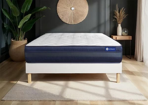 Madrass- och boxspringset 180x190 cm - Actiflex Tech - Vitt boxspringkit