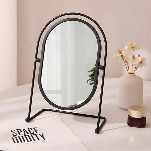 UNIQ Oval Lux bordspejl - sort