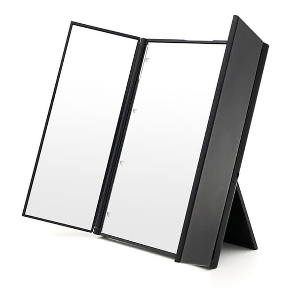 UNIQ Vanity Tri-fold meikkipeili LED-valolla - Musta