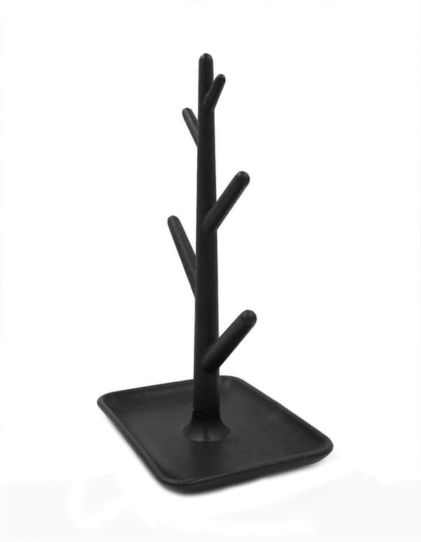 Mono smykketre i minimalistisk sort design - 21.8 cm