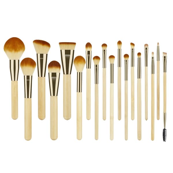 Technique PRO sminkborstset i gyllene bambu - 18 sminkborstar