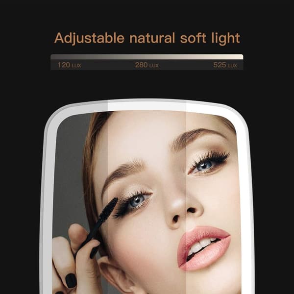 UNIQ Sminkspegel med justerbart LED-ljus - vit