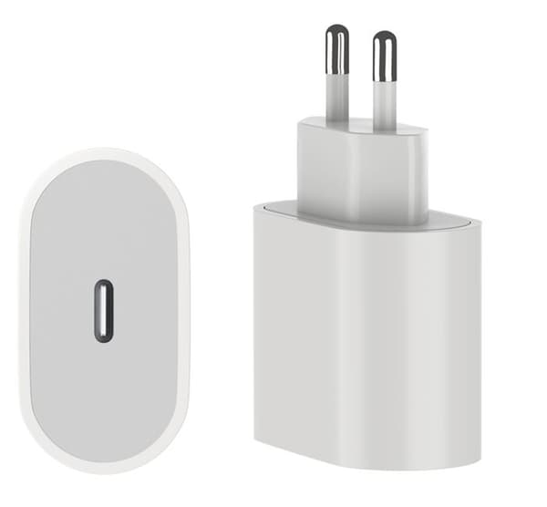 Snabbladdare 20W - Ej specificerad - iPad Air/Pro 2024 - USB-C-kabel 1m - Flätad nylon - Vit