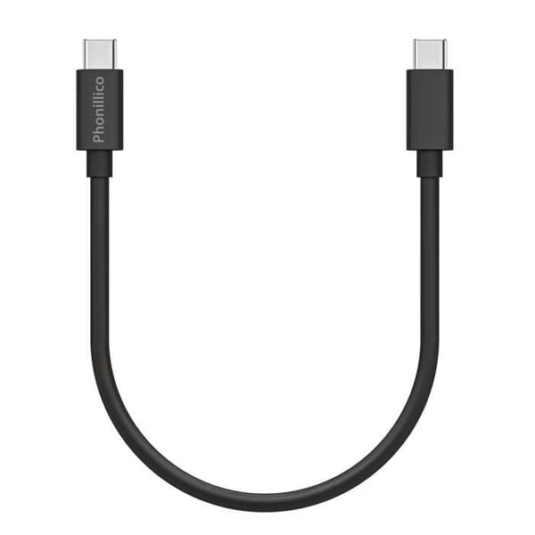 Kabel 20 cm USB-C USB-C Svart för Xiaomi REDMI NOTE 9 / NOTE 9 PRO / NOTE 10 / NOTE 10 PRO Phonillico®