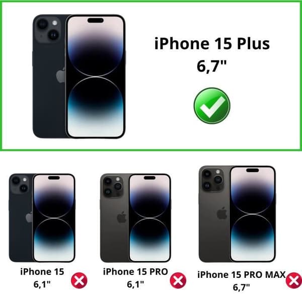 Stötsäker skal för iPhone 15 PLUS och 2 Härdat Glas Screen Protector Phonillico®