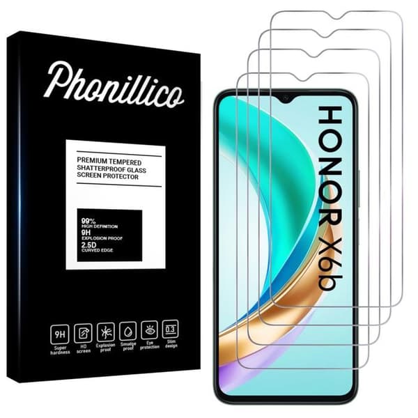 Härdat glas för Honor X6b [Pack 4] Skärmskydd Phonillico®