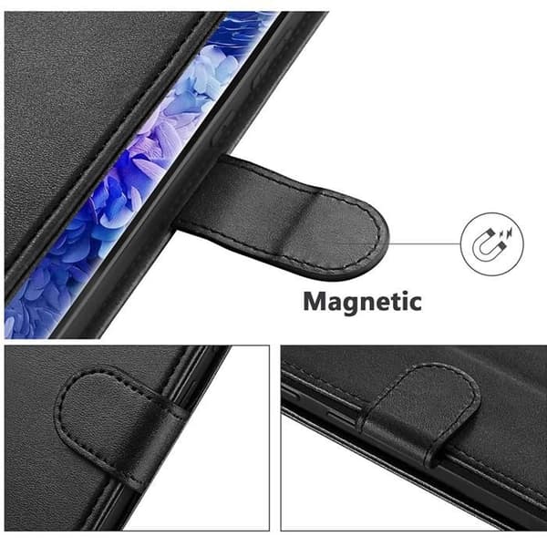Fodral - Phonillico - Xiaomi Redmi A3 - Svart plånbok - Halvstyv - Stativfunktion