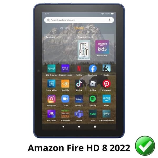 Skyddsglas för Amazon Fire HD 8 (2022) [Pack 2] Ultra Tunt Plastskydd Phonillico
