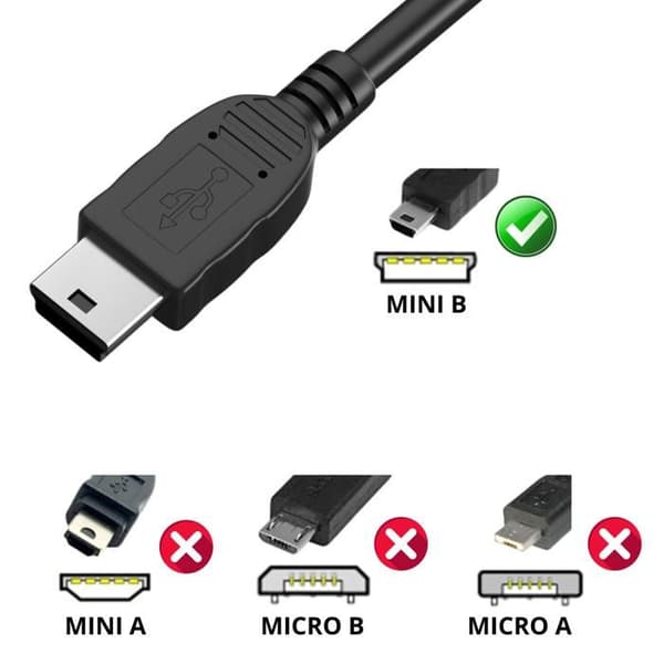 Kabel för Sony Move Motion Controller/PS3 SIXAXIS Wireless Controller - Mini B/USB 2.0 Svart 1 Meter Phonillico®