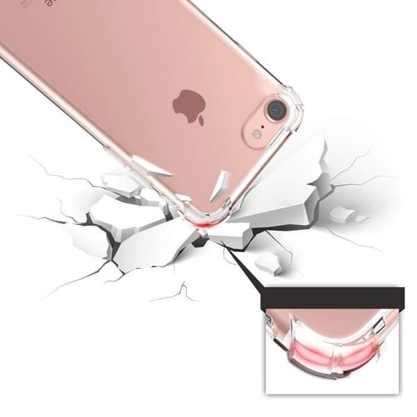 [Kompatibel Apple iPhone 7] Stötsäker Transparent Silikon [Phonillico®]