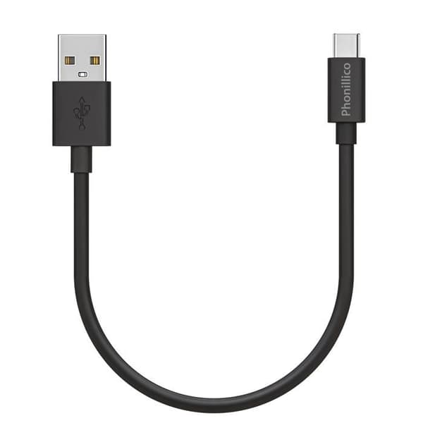 Kabel 20 cm USB-C Svart för Samsung Galaxy NOTE 8 / NOTE 9 / NOTE 10 Phonillico®